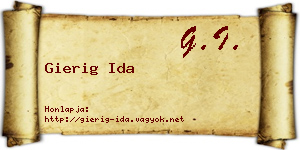 Gierig Ida névjegykártya